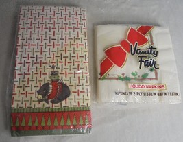 Lot of 2 Debbie Mumm and Vanity Fair Christmas Holiday Paper Napkins NEW - £6.23 GBP