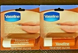 New 2-PACK VASELINE LIP BALM THERAPY COCOA BUTTER STICKS Fast Shipping ! - £5.90 GBP