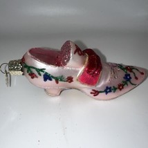 Old World Christmas Ornament Vintage Shoe Colorful With Gold Bottom - £11.96 GBP