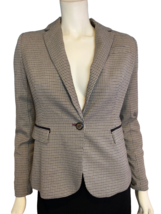 The Savile Row Co. London Tan Herringbone Lined 1 Button Blazer Sz S - $37.99