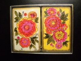 Playing Cards Hallmark Fantasy Floral Two Sealed Decks One Open Box Gold Edged - $12.99