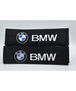 2 pieces (1 PAIR) BMW Embroidery Seat Belt Cover Pads (Black pads) - £13.36 GBP