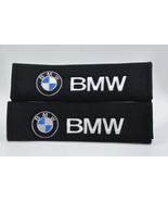 2 pieces (1 PAIR) BMW Embroidery Seat Belt Cover Pads (Black pads) - $17.99