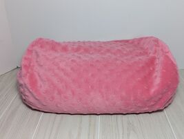 pink minky dot textured bumps microbead plush bolster throw travel neck ... - $19.79