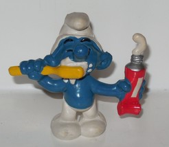 1979 Peyo Schleich Toothpaste Smurf #20064 PVC figure SMURFS Vintage - £18.84 GBP