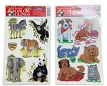 Colorful Animal Window Clings Kittens Puppies and Wild Animals 2 cards 1... - $5.49