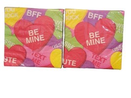 Set of 2 Valentine Candy Beverage Napkins 36 Pack Total - £7.92 GBP