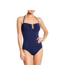 NWT Vince Camuto Solid Navy One Piece Swimsuit 8 Removable Halter - £39.95 GBP