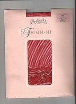 Vintage Frederick&#39;s Of Hollywood Red Lycra Fishnet Thi-Hi Stockings Sz P/S - £9.54 GBP
