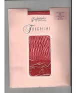 Vintage FREDERICK&#39;S of HOLLYWOOD Red Lycra FISHNET Thi-Hi Stockings Sz P/S - $11.99