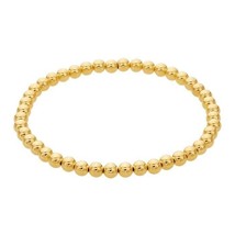 14/20 Yellow Gold-Filled 4mm Beaded Stretch Bangle Bracelet - $88.71