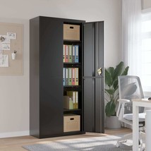 File Cabinet Black 90x40x200 cm Steel - $199.94