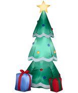 Gemmy Airblown Inflatable Christmas Tree Decorated With Ornaments and Pr... - £133.12 GBP