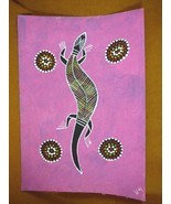AUS-14 Lizard pink Australian Native Aboriginal PAINTING dot Artwork T M... - $93.33 CAD