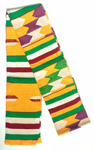Hand woven Traditional Kente Scarf Ashanti Kente Stole African Textile Art Sash  - £24.12 GBP
