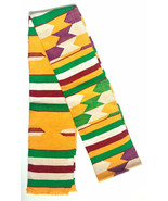 Hand woven Traditional Kente Scarf Ashanti Kente Stole African Textile A... - $41.05 CAD