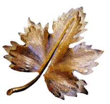 Large Vintage Two Tone Leaf Pin Brooch SARAH COVENTRY - £9.34 GBP