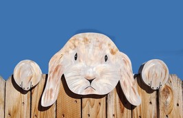 Lop Eared Bunny Rabbit Fence Peeker Yard Art Garden Playground Decoration - £84.39 GBP