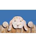 Lop Eared Bunny Rabbit Fence Peeker Yard Art Garden Playground Decoration - £83.82 GBP