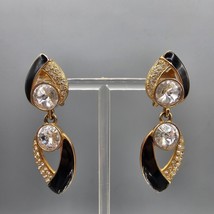 Vintage Bijoux Designs Earrings Pierced Ear Dangle Chunky Rhinestone Runway - $39.99