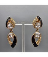 Vintage Bijoux Designs Earrings Pierced Ear Dangle Chunky Rhinestone Runway - $39.99