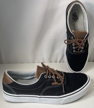 Vans Skate Shoes Mens size 11.5 Era 59 Black Canvas Brown Trim Low Top S... - $565.19 MXN