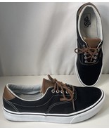 Vans Skate Shoes Mens size 11.5 Era 59 Black Canvas Brown Trim Low Top S... - $40.64 CAD