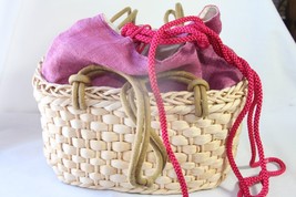 Wicker (New) Wicker Bag - Use As A Basket Or Bag - 4.5&quot;T X 8&quot;L X 4&quot; W - £13.63 GBP