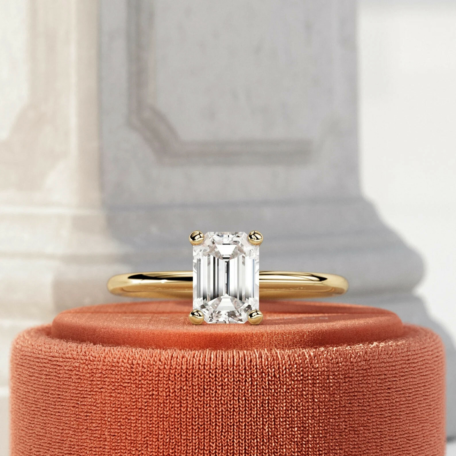 1 CT Emerald Cut F VVS2 Lab Grown CVD Diamond Engagement Ring in 14K 18K Gold Item image 14