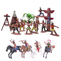 21 Pcs Plastic Indian Figures Playset Toy Native American Figures With Horse, Te - £20.77 GBP