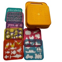 Tupperware Toys Vintage 7 Plastic Stencil Set Carrying Case - £21.51 GBP