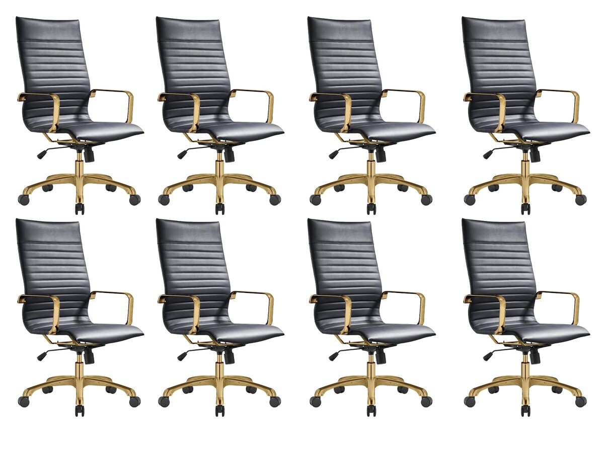 LeisureMod Harris High-Back Task Office Chair - Modern Leather Upholstery with G - $236.18 - $1,883.17