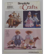 SIMPLICITY CRAFTS PATTERN #7711 13&quot; HISTORICAL BEAR &amp; CLOTHES BOY GIRLUN... - $7.99