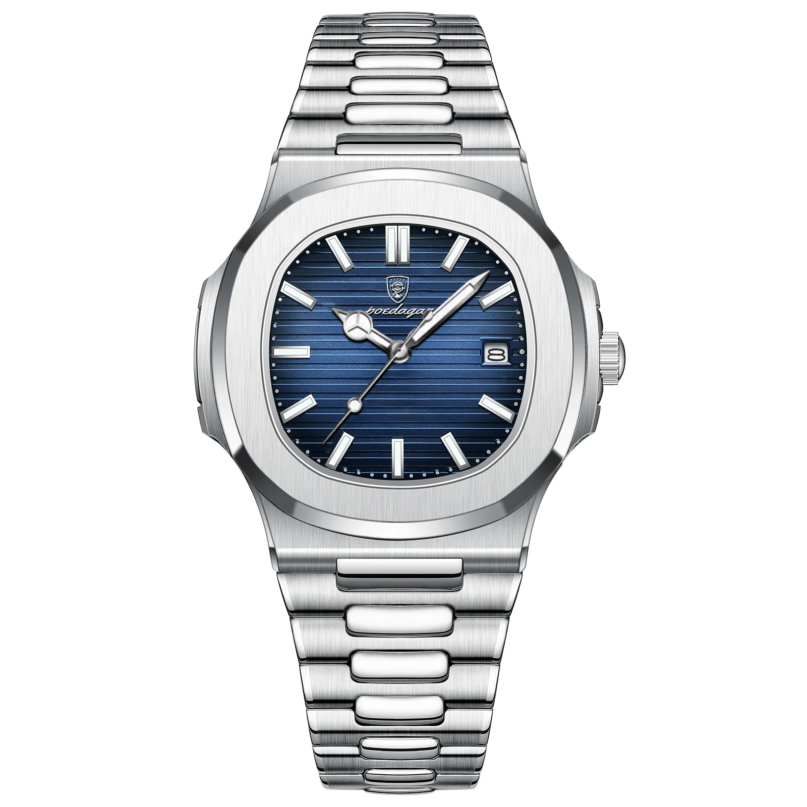 Luxury Watch For Man Waterproof Luminous Date Men Wristwatch Square Stai... - £27.48 GBP