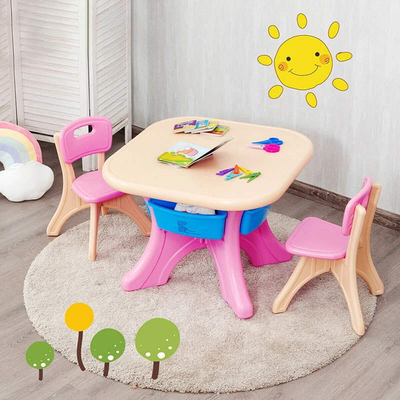 Kids Activity Table Chair Set Play Furniture Friendly Storage Design Friendly PE - £176.52 GBP+