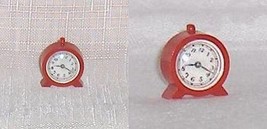 Small Red Clock Hard Plastic  Renwal Dollhouse Accessory Furniture - £8.61 GBP