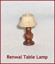 Renwal  Brown Table Lamp with Creamy Beige Color Shade     Dollhouse  Accessory - £8.79 GBP