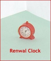 Renwal  Dollhouse Furniture  Small Red Clock Hard Plastic - £7.83 GBP