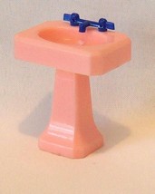 Renwal Pedestal Sink Pink With Blue Faucets - £7.18 GBP