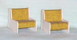 Matching Pair of Large Hard Plastic Chairs  Dollhouse Furniture - £8.81 GBP