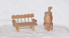 Wooden Bench or Settee Wood Dollhouse Furniture - £7.53 GBP