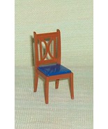 Brown  Dining Room Chair with Blue Seat  Canadian Reliable  Vintage  Dol... - $16.25