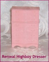 Renwal Highboy Pink  Dresser  Hard Plastic Dollhouse Furniture - $14.26