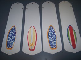 Custom Tropical Surf Board Surfboard Ceiling Fan With Light - $117.99