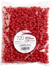 Pony Beads 6mmx9mm 720/Pkg-Opaque Red - £15.11 GBP