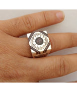 Tuareg Ring Silver Ebony Vintage Men&#39;s Us Sahara Moroccan African Handma... - €59,49 EUR