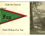FAY New York Banner Postcard I Like the Town of Fay 1913 - $13.86