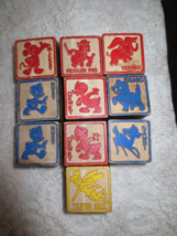 10 Vintage Disney Wood Toy Blocks - 1-3/4&quot; Sq. Each - Characters Listed - £23.59 GBP