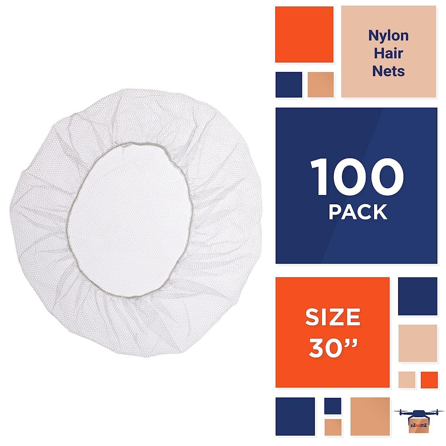 Primary image for 100 pcs White Nylon Disposable Hair Nets 30" /w Elastic Edge Mesh