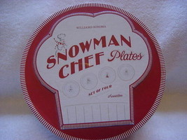 Williams-Sonoma Snowman Chef 6&quot; plates, set of four, unused,orig box - £19.77 GBP